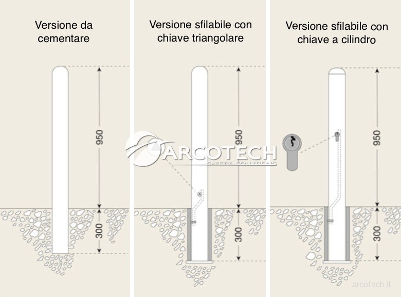 Paletti stradali Ø 76 mm da interrare - Arcotech Srl - Safety