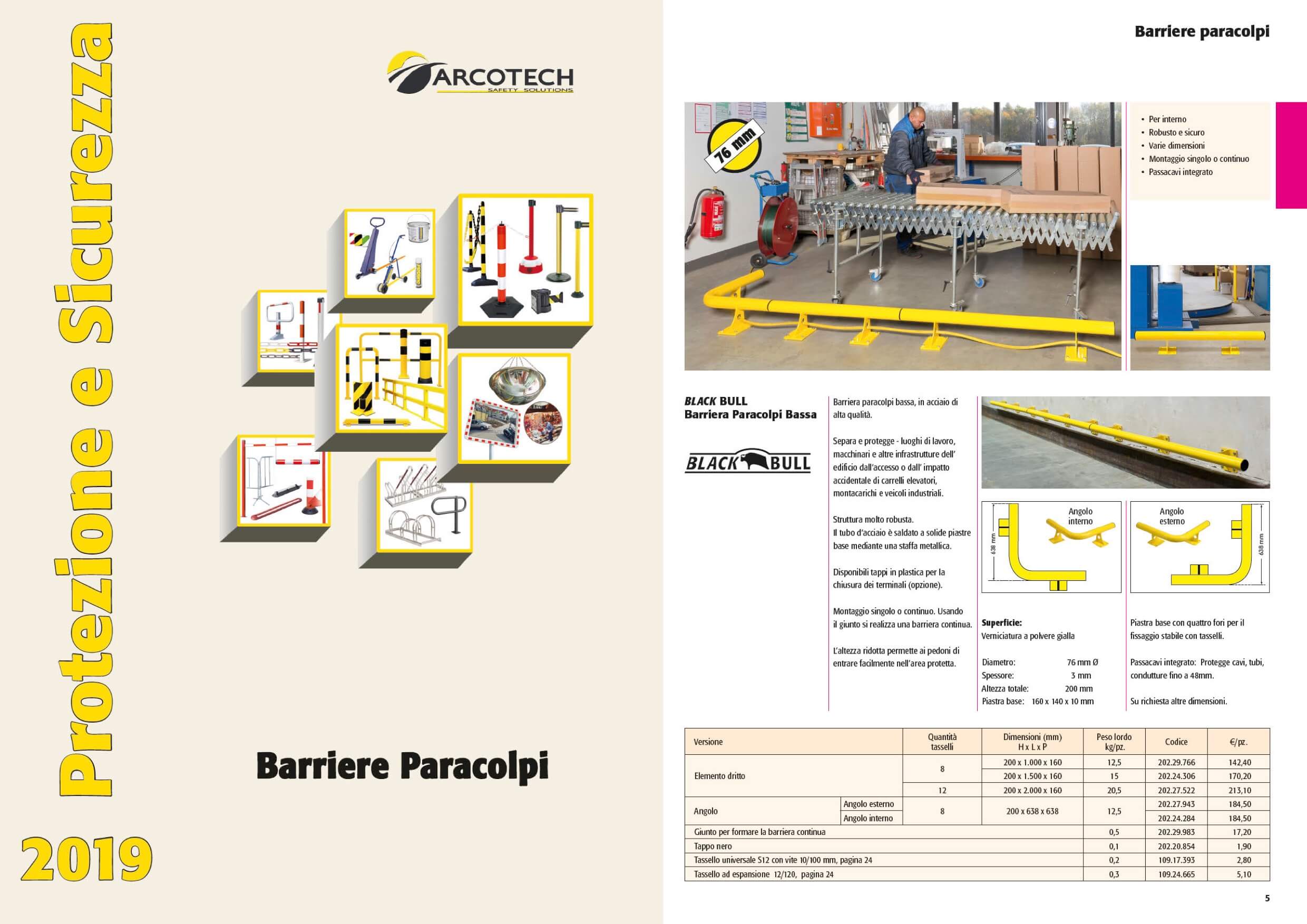Barriere Paracolpi catalogo Arcotech 2019